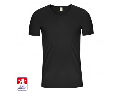 SLim V shirt black front O3