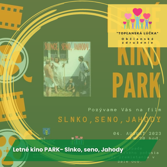 Letné kino PARK- Slnce, seno, jahody