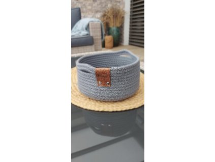 košík ze šňůr- HAND MADE 21x11cm