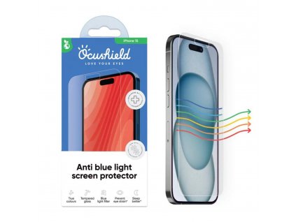 Tvrzené sklo Ocushield s blue light filtrem pro iPhone 15 Pro (3)