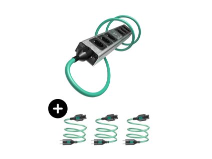 V5 Polaris (vč. přibaleného napájecího kabelu Initium C13) + 3x EVO3 Initium C131,5m