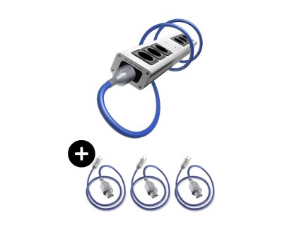 V5 Sirius (vč. přibaleného napájecího kabelu Premier C19) + 3x EVO3 Premeir C131,5m