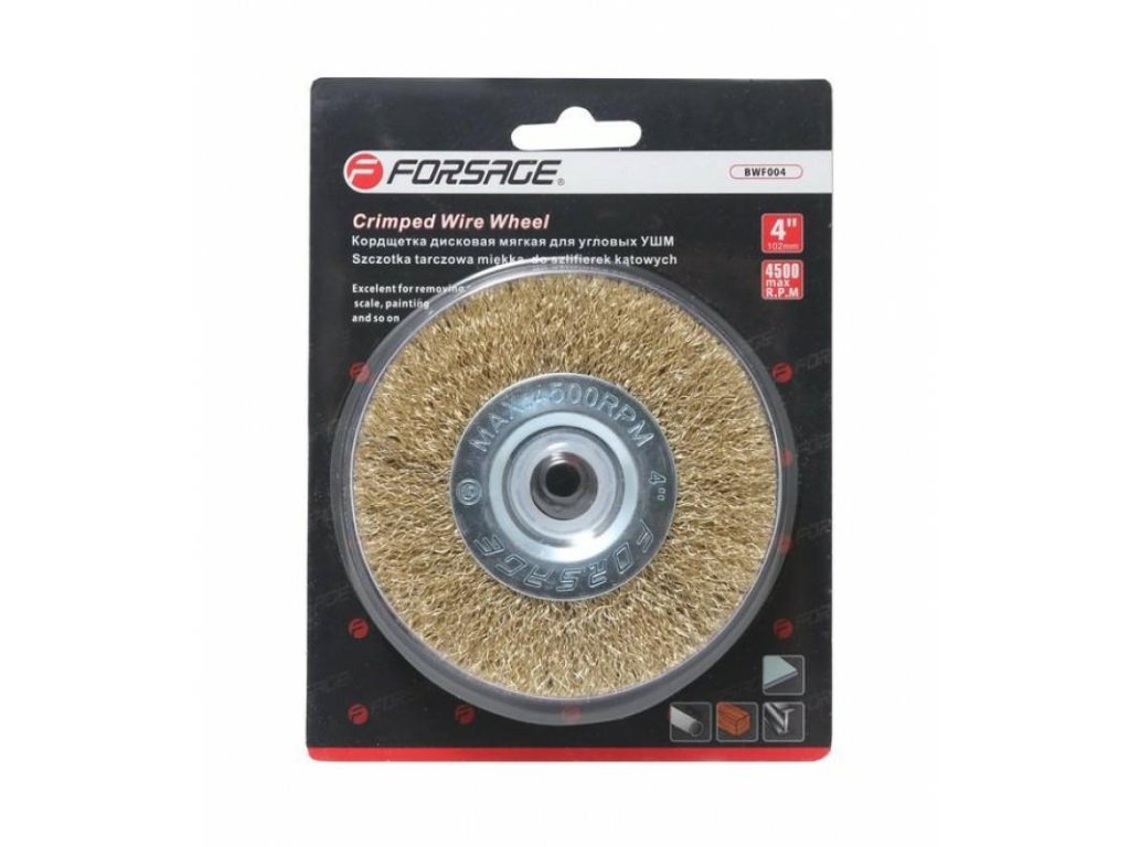 soft angle wheel brush for grinders 125 mm in blister pack
