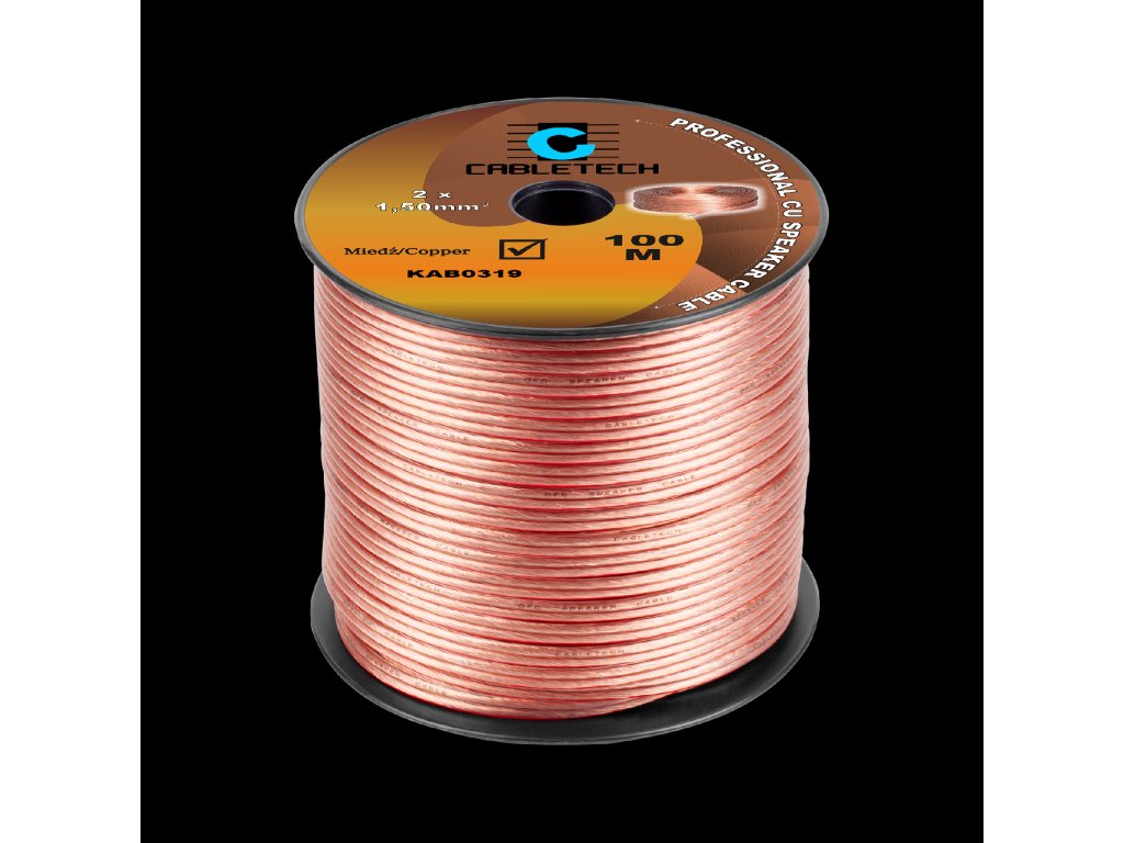 Reproduktorový kabel 2x 1,5mm CU (100m)