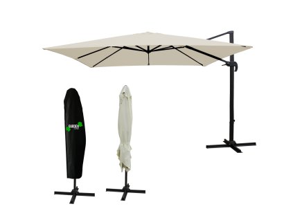 ZAHRADNÍ SLUNEČNÍK "MINI ROMA" 2,5 x 2,5 M BEŽOVÝ S KRYTEM *5385