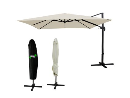 ZÁHRADNÍ SLUNEČNÍK "ROMA" 3 x 3 M BEIGE S KRYTEM *5408