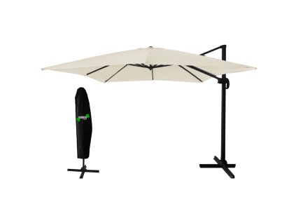 ZÁHRADNÍ SLUNEČNÍK "ROMA" 3 x 4 M BEŽOVÝ S OBALEM *9642