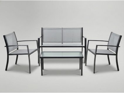 SADA ZAHRADNÍHO NÁBYTKU - LAVICE, 2 ŽIDLE, STŮL *0846