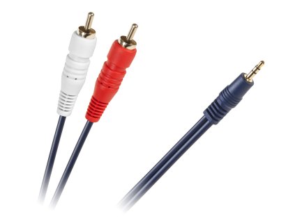 Kabel JACK 3,5-2 x RCA MODRÝ,4MM 10m