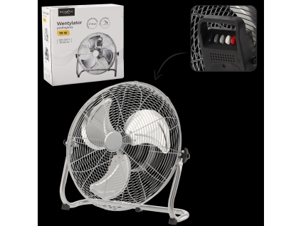 Stříbrný podlahový ventilátor 70W *8960