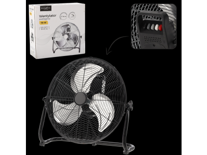 ČERNÝ PODLAHOVÝ VENTILÁTOR 70W *8984