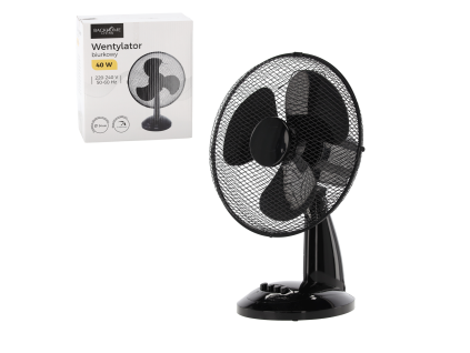 ČERNÝ STOLNÍ VENTILÁTOR 40W *9042
