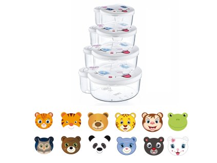 SADA 4 NÁDOBÍ MIX ZVÍŘÁTKA