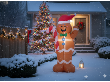 Nafukovací LED perník, výška 150 cm