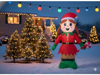 Nafukovací skřítek pro holčičku LED 150 cm