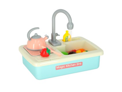 Zlewozmywak zlew do mycia naczyn dla dzieci z akcesoriami XXL niebieski 161576