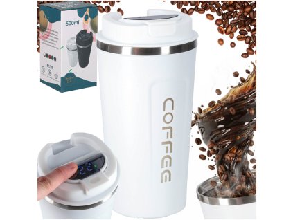 Kubek termiczny z ustnikiem termos LED 500ml bialy 178623