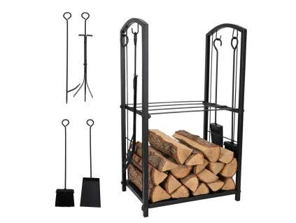 Stojak na drewno kominkowe regal metalowy akcesoria do kominka 180323