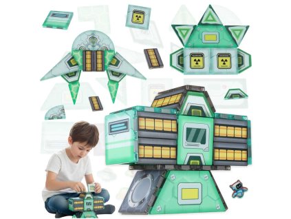 Klocki magnetyczne konstrukcyjne kosmos stacja kosmiczna 108 elementow 180375