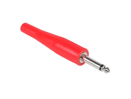 Jack konektor 6,3mm mono červený