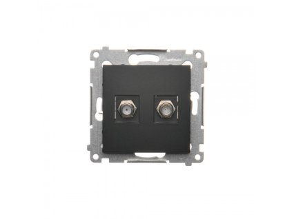 Zásuvka 2 x SAT "F" Simon 54 premium modul černá matná