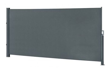Boční markýza na terasu nastavitelná zástěna na terasu 350x180 cm šedá