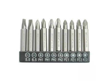 Sada šroubovacích bitů 10ks, 50mm: SL5,5,6,5,PH1/2x2,PZ1/2x2 18A07S12