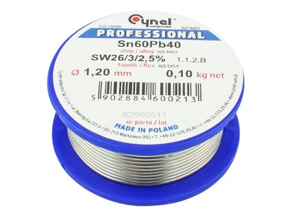 Cín na pájení 1,20 mm / 100 g professional 9647#