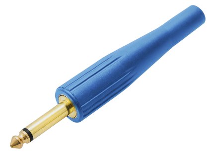 Konektor Jack 6,3 MONO dlouhá guma modrá