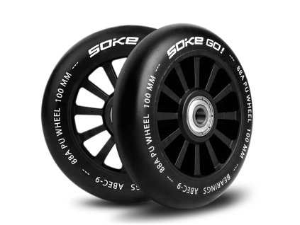 Kolečka na freestyle koloběžku SOKE GO 100mm 88A černé 2ks