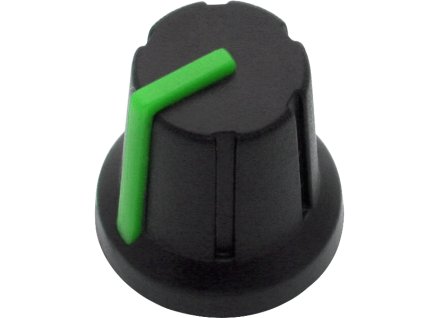 Knoflík na potenciometr N-1 6mm osa zelená 16mm