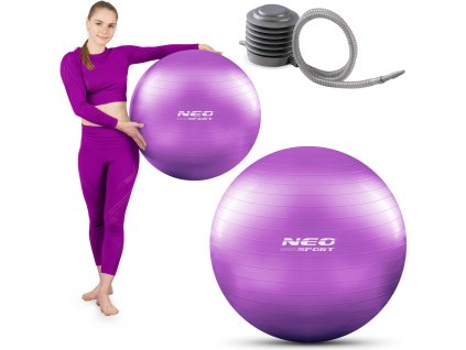 Fit míč 65 cm NS-951 fialový + pumpa