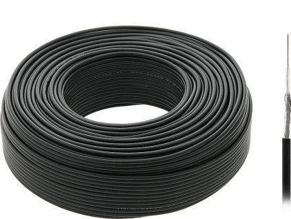 Koaxiální kabel 100m RG174 černý 4000#