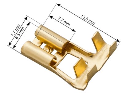 Neizolovaný plochý konektor 6,3 úhlu