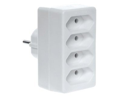 Elektrická rozdvojka Plochá R-4 4GN bez uzemnění