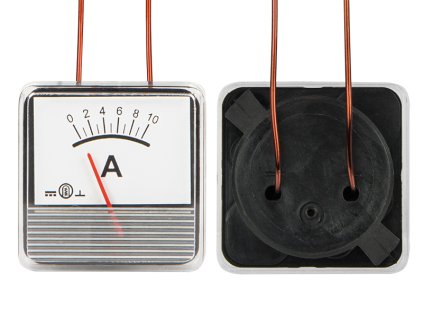 Analogový ampérmetr 10A čtvercový