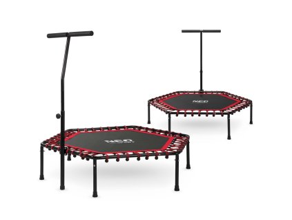 Fitness trampolína s držadlem 127 cm Neo-Sport - šestistranná červená