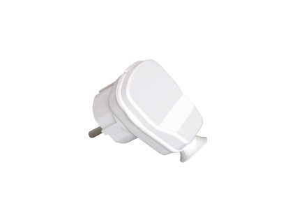 Bílá úhlová zástrčka 90° pro domácnost