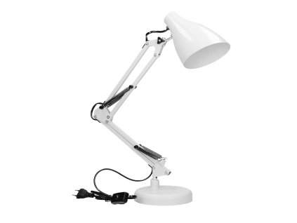 Bílá ocelová stolní lampa, 60W