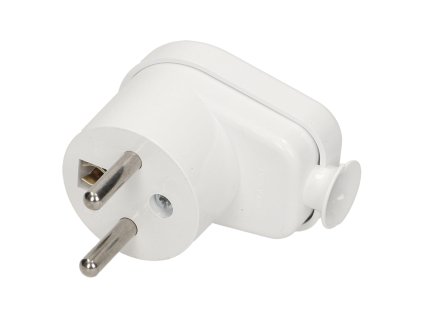 Bílá úhlová zástrčka 230V 16A