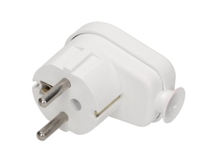 Bílá úhlová zástrčka 2P 230V