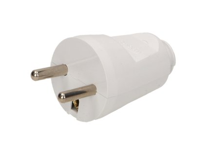 Bílá elektrická zástrčka přímá 16A 250V