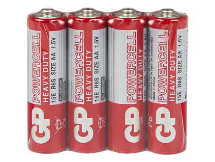 Zinkouhlíkové baterie AA 1.5V, balení 4 ks