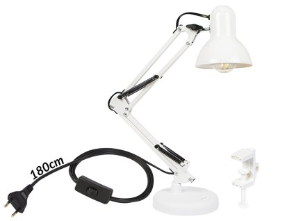 Bílá stolní LED lampa na psací stůl