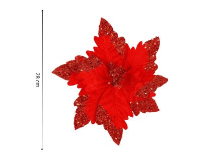 107747 ca1260 ozdoba swiateczna poinsettia 28 cm M0