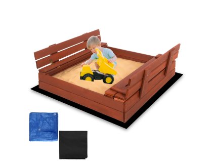 167143 sbp100set04 piaskownica drewniana premium 100 x 100 cm zestaw M0