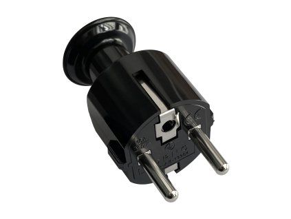 Jednoduchá zástrčka Uni-Schuko 16A, 230V, černá, 24ks