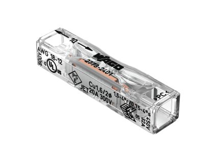 WAGO konektor svorky pro spojování vodičů one-wire, oboustranný, pro pevné vodiče 221-2411, 0,2-4,00 mm?, 10 ks