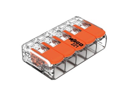 Propojovací svorka WAGO pro 5 vodičů, model: 221-415, 0,20-4,00mm?, 5 ks