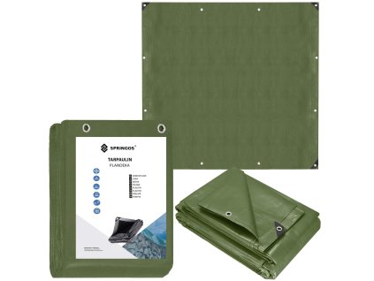 44334 ga2132 plandeka 4 x 4 m ciemnozielona srebrna M0